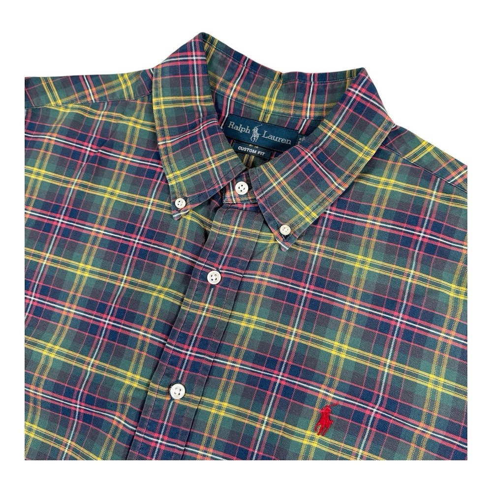 Ralph Lauren Men's XL‎ Custom Multicolor Plaid Long Sleeve Button Front Shirt